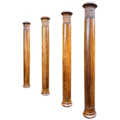 Set of Four Oak Columns from the Mid-Late 19th Century