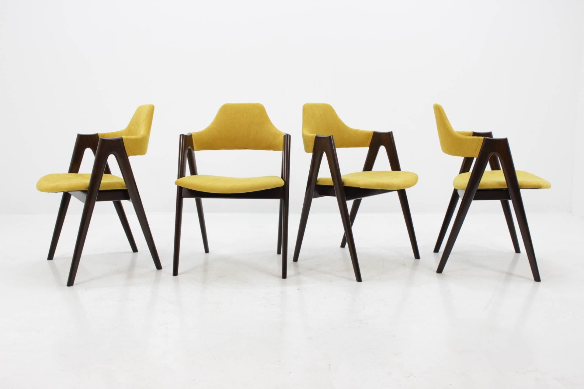 Mid-Century Modern Set of Four Oak Compass Chair by Kai Kristiansen for SVA Møbler
