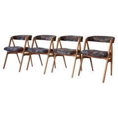 Set of Four Oak Danish Dining Chairs, Kai Kristiansen, Midcentury