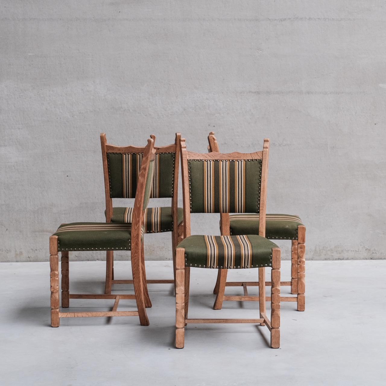 Set of Four Oak Danish Mid-Century Dining Chairs attr. to Henning Kjaernulf 9