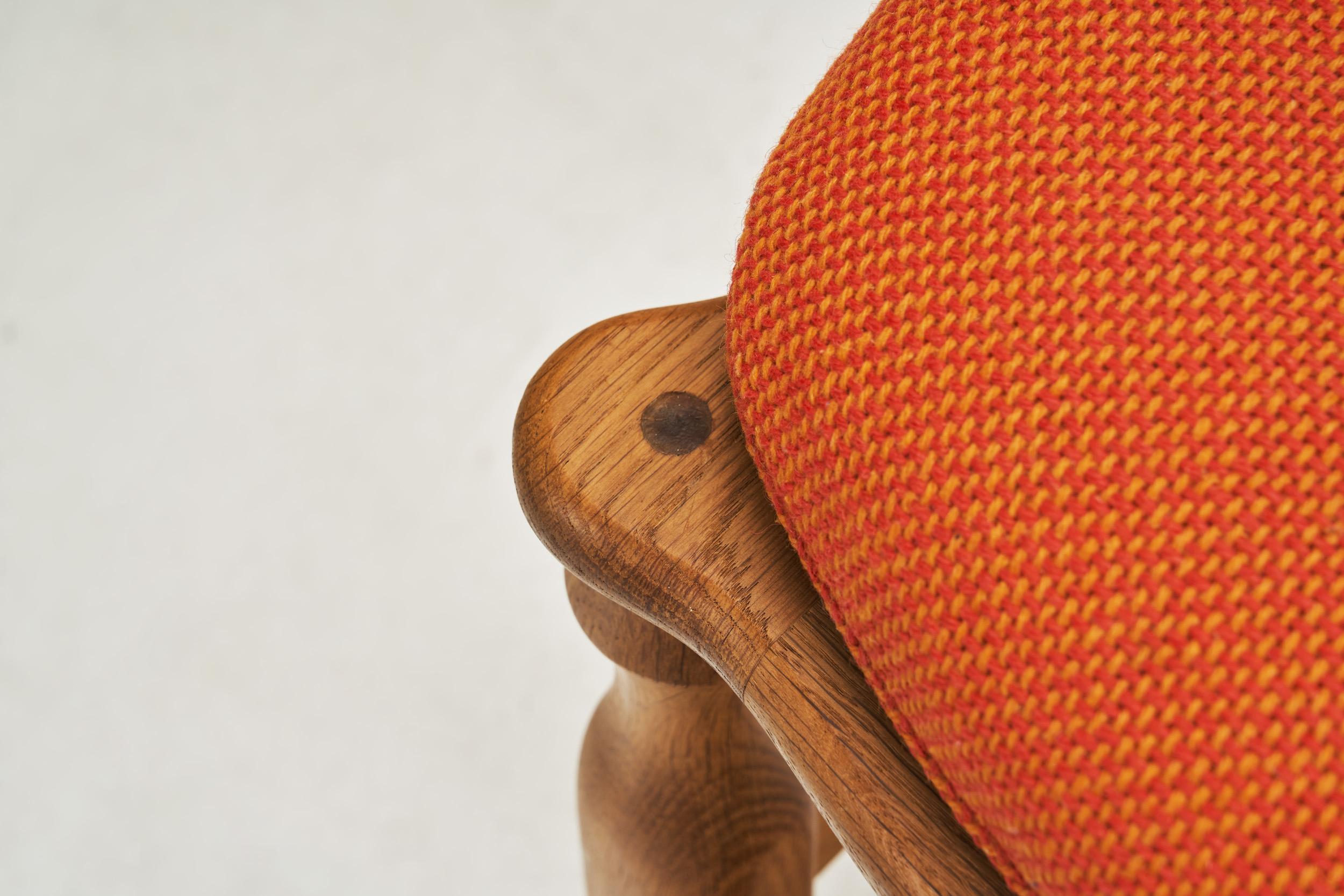 Satz von vier Eichen-Esszimmerstühlen von Guillerme et Chambron, Frankreich 1960er Jahre im Angebot 3