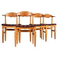 Set of Four Oak Dining Chairs by Henning Kjaernulf