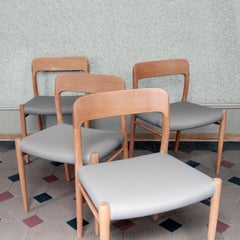 Set of Four Oak Model 75 Dining Chairs by Niels O. Møller for J. L. Møller