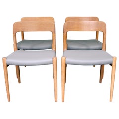 Set of Four Oak Model 75 Dining Chairs by Niels O. Møller for J. L. Møller