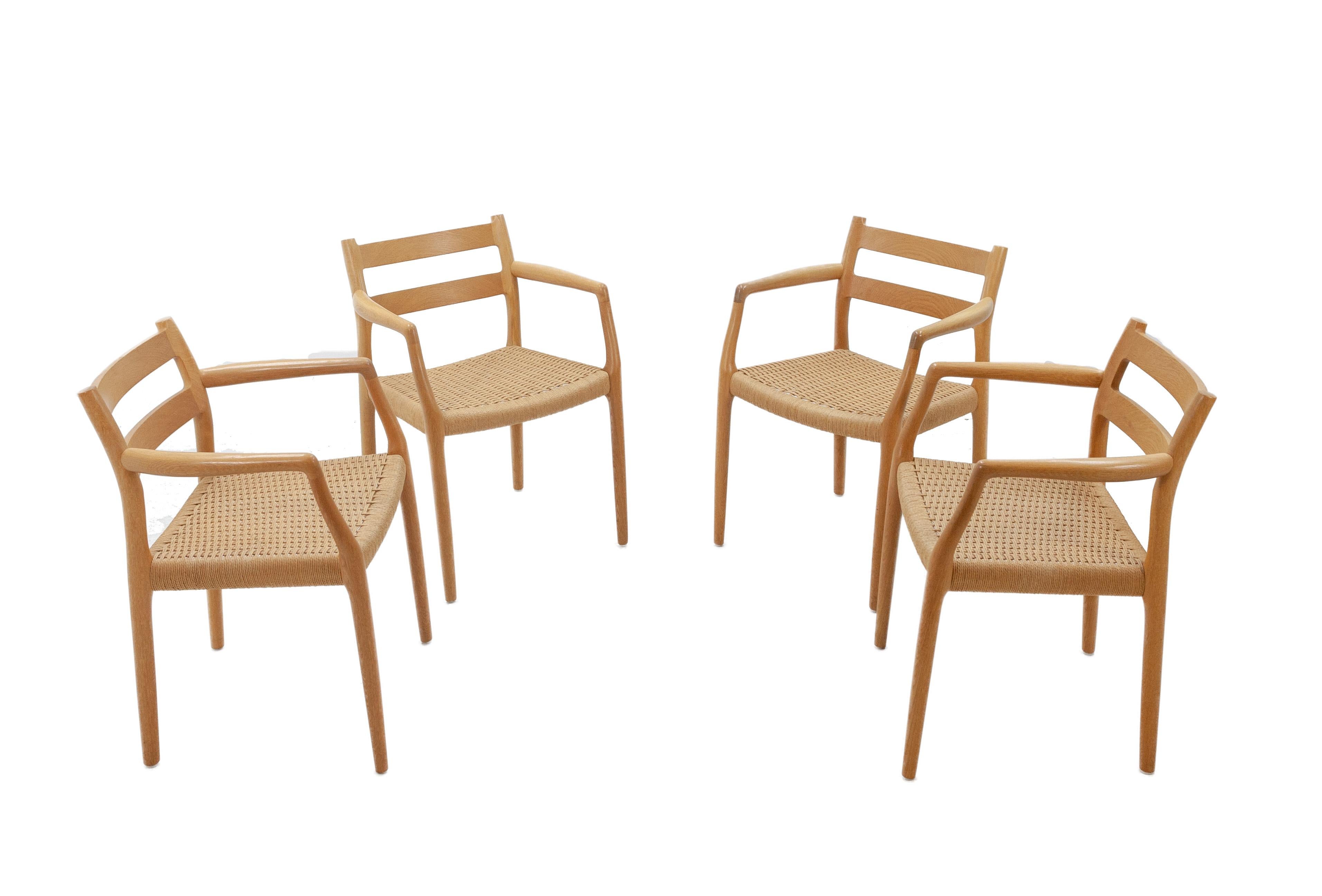 Mid-Century Modern Set of Four Oak Niels Otto Moller No. 67 Chairs