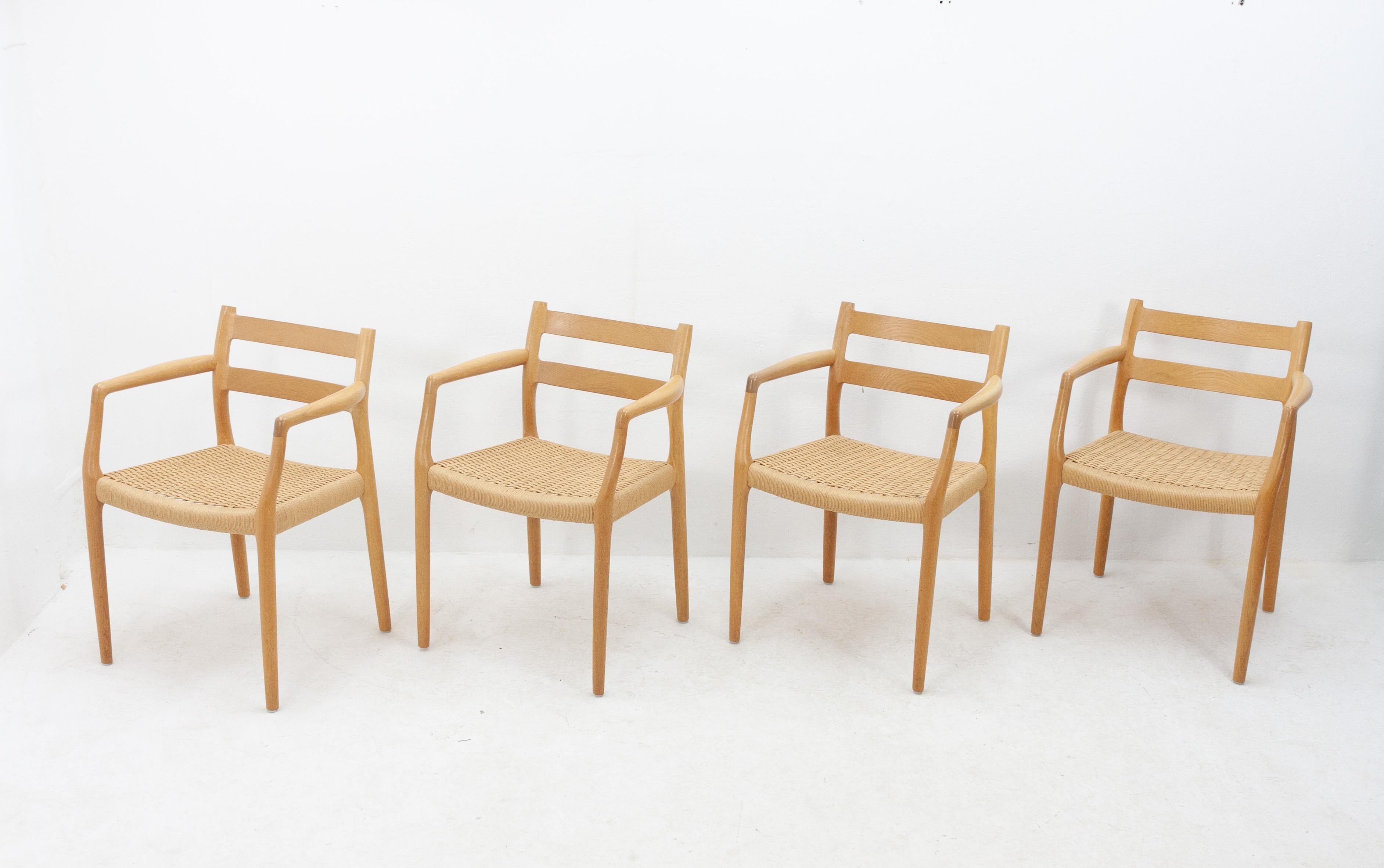 Set of Four Oak Niels Otto Moller No. 67 Chairs 2