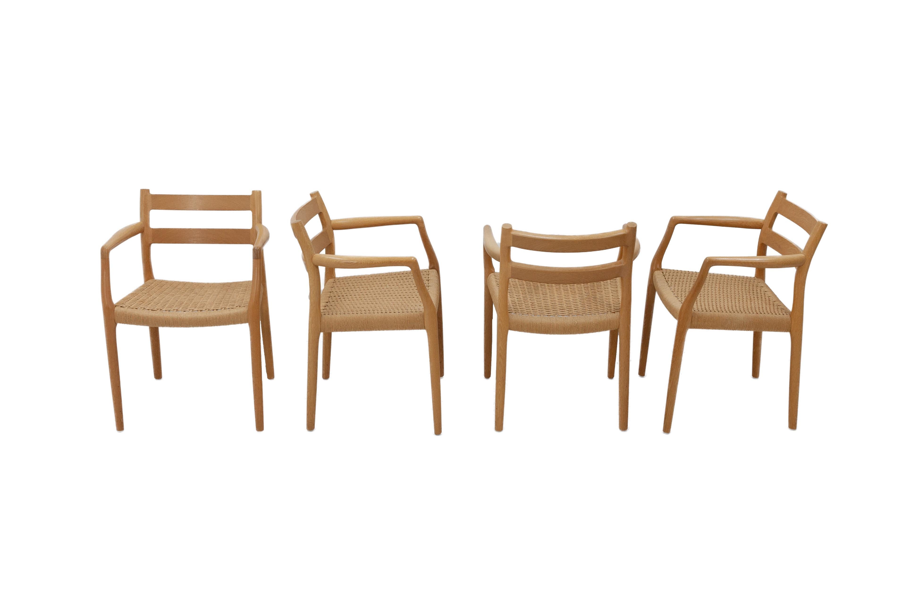 Set of Four Oak Niels Otto Moller No. 67 Chairs 3