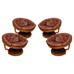 Satz von vier Oddmund Vad "Convair" Lounge-Drehstühlen, Norwegen, 1970er Jahre