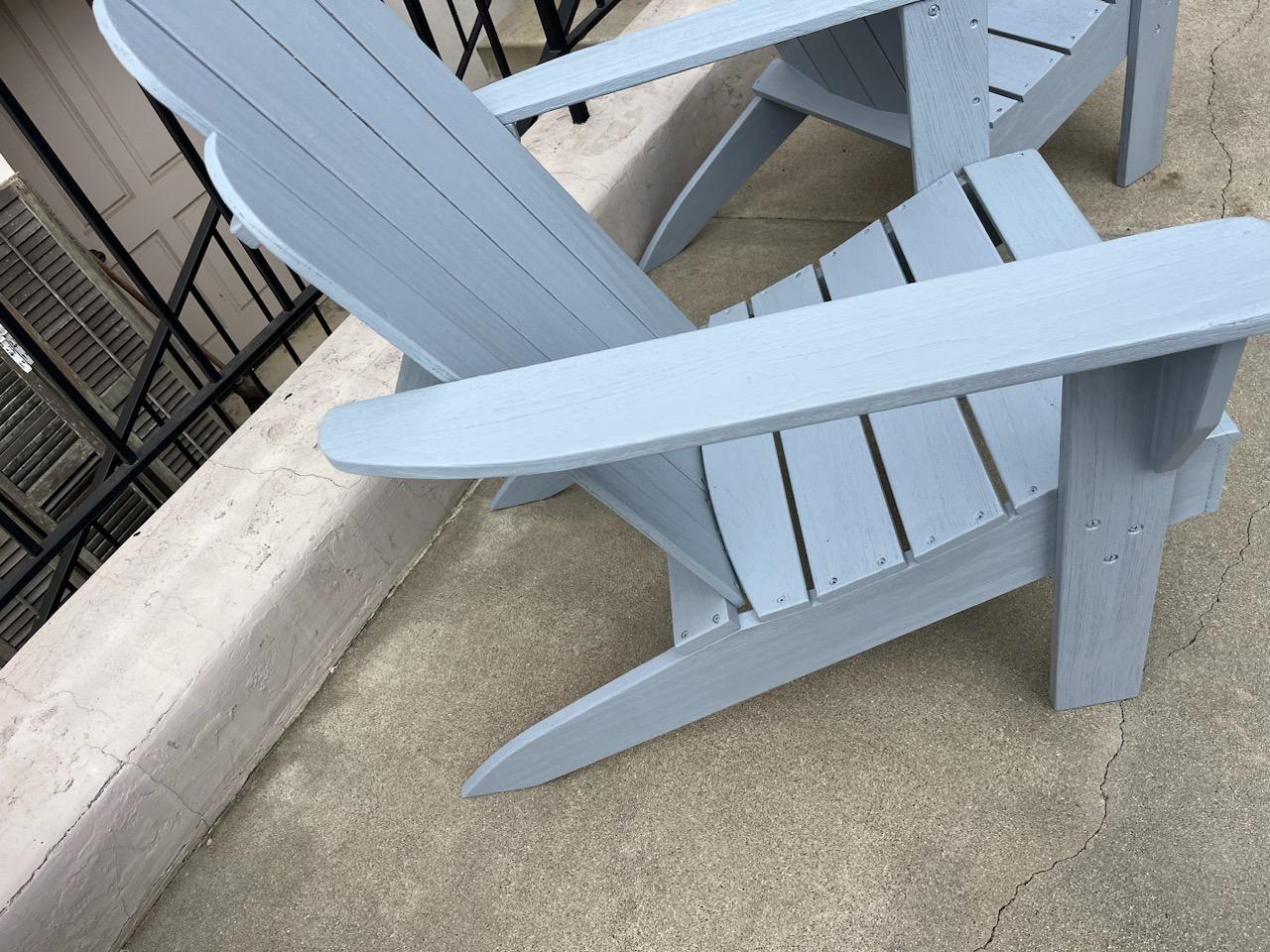 Stile Adirondack Set di quattro sedie da esterno Adirondack in vendita