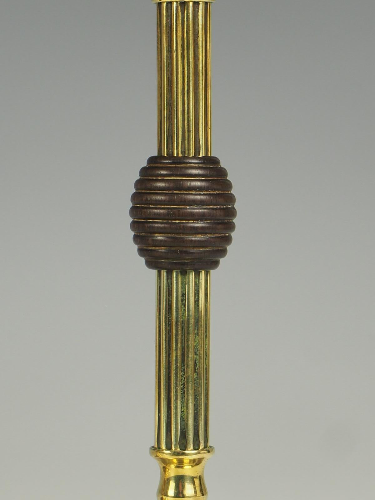 Brass Set of Four of Arts and Crafts Beehive Candle Holders 9″ For Sale