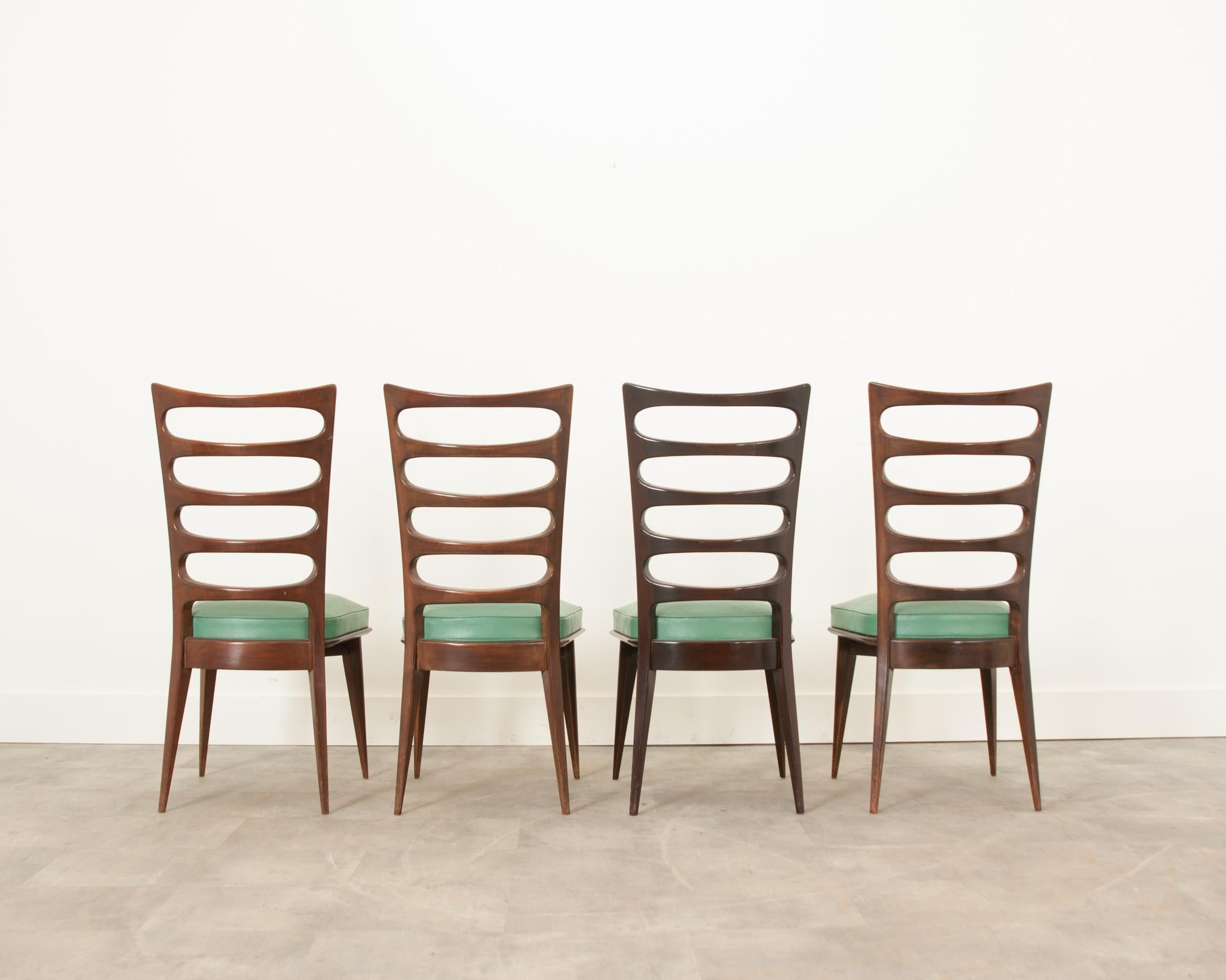 Set of Four of Vintage Gaston Poisson Dining Chairs 5