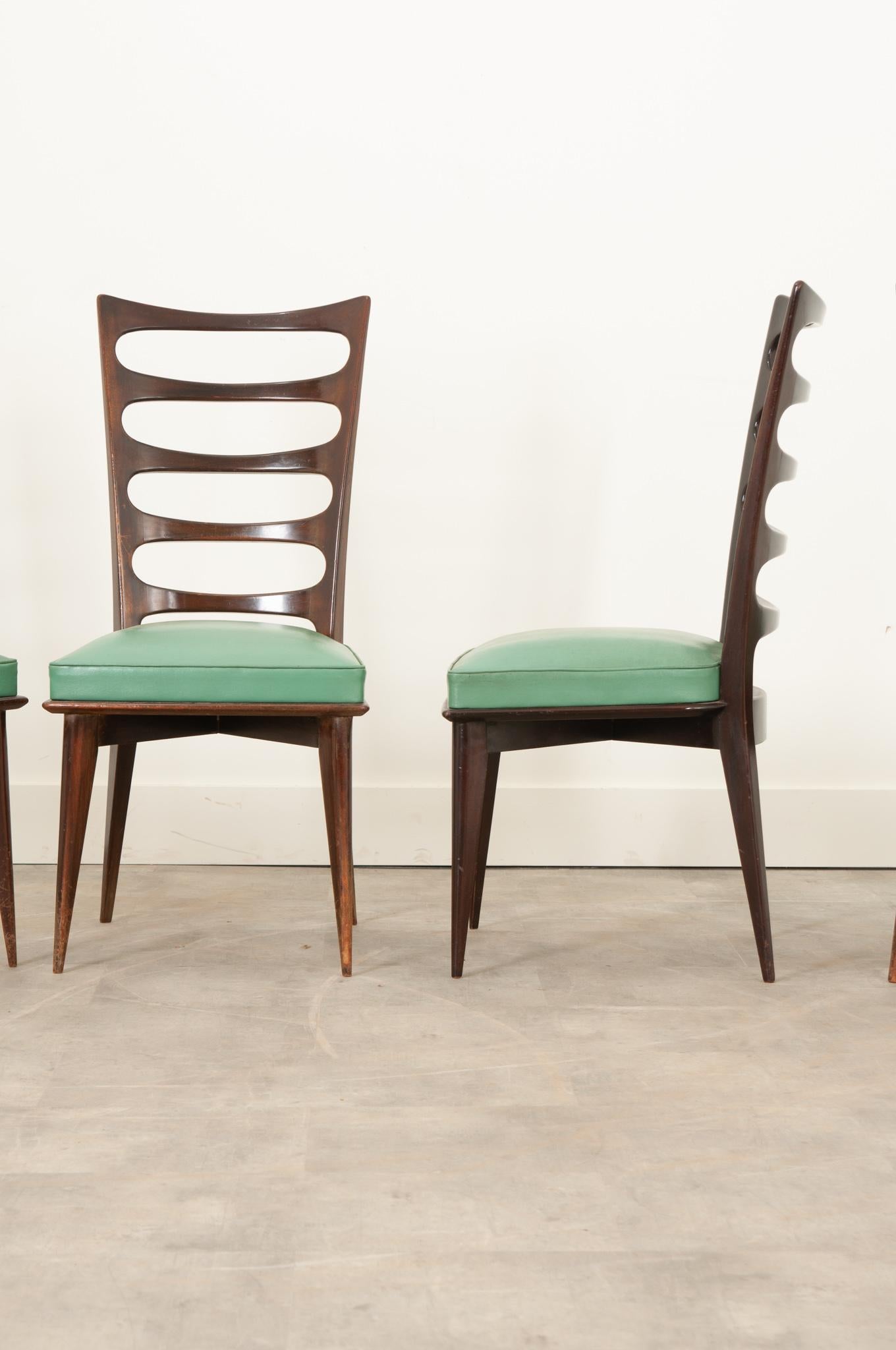 Set of Four of Vintage Gaston Poisson Dining Chairs In Good Condition In Baton Rouge, LA