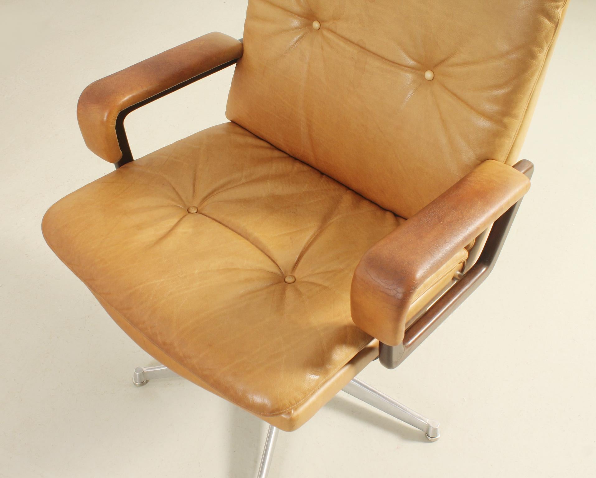 Set of Four Office Chairs by André Vandenbeuck for Arflex, Italy, 1960's For Sale 3