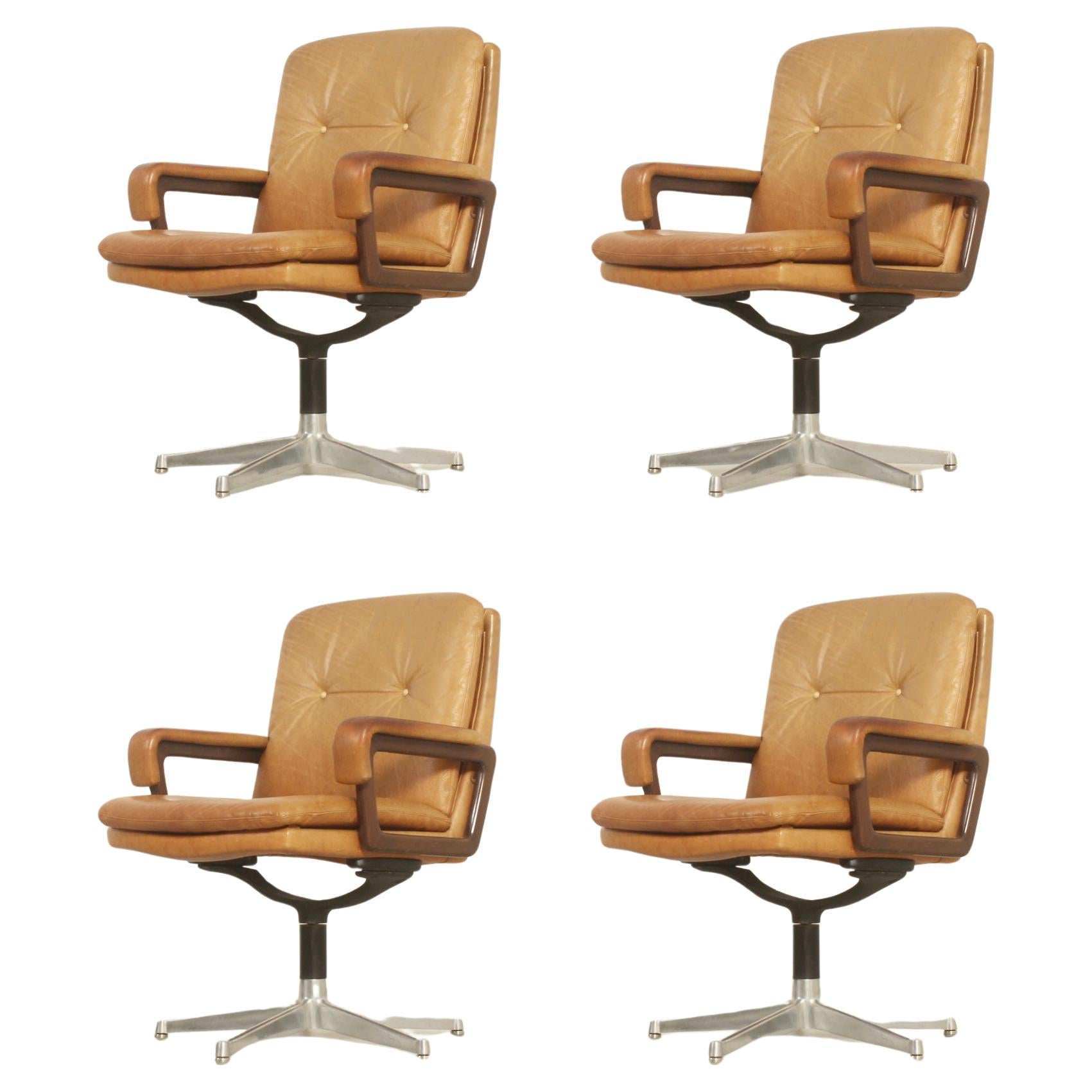 Ensemble de quatre chaises de bureau par André Vandenbeuck pour Arflex, Italie, années 1960 en vente