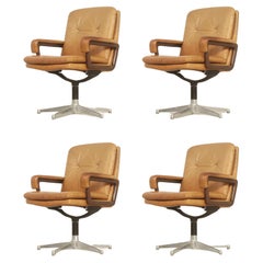 Ensemble de quatre chaises de bureau par André Vandenbeuck pour Arflex, Italie, années 1960