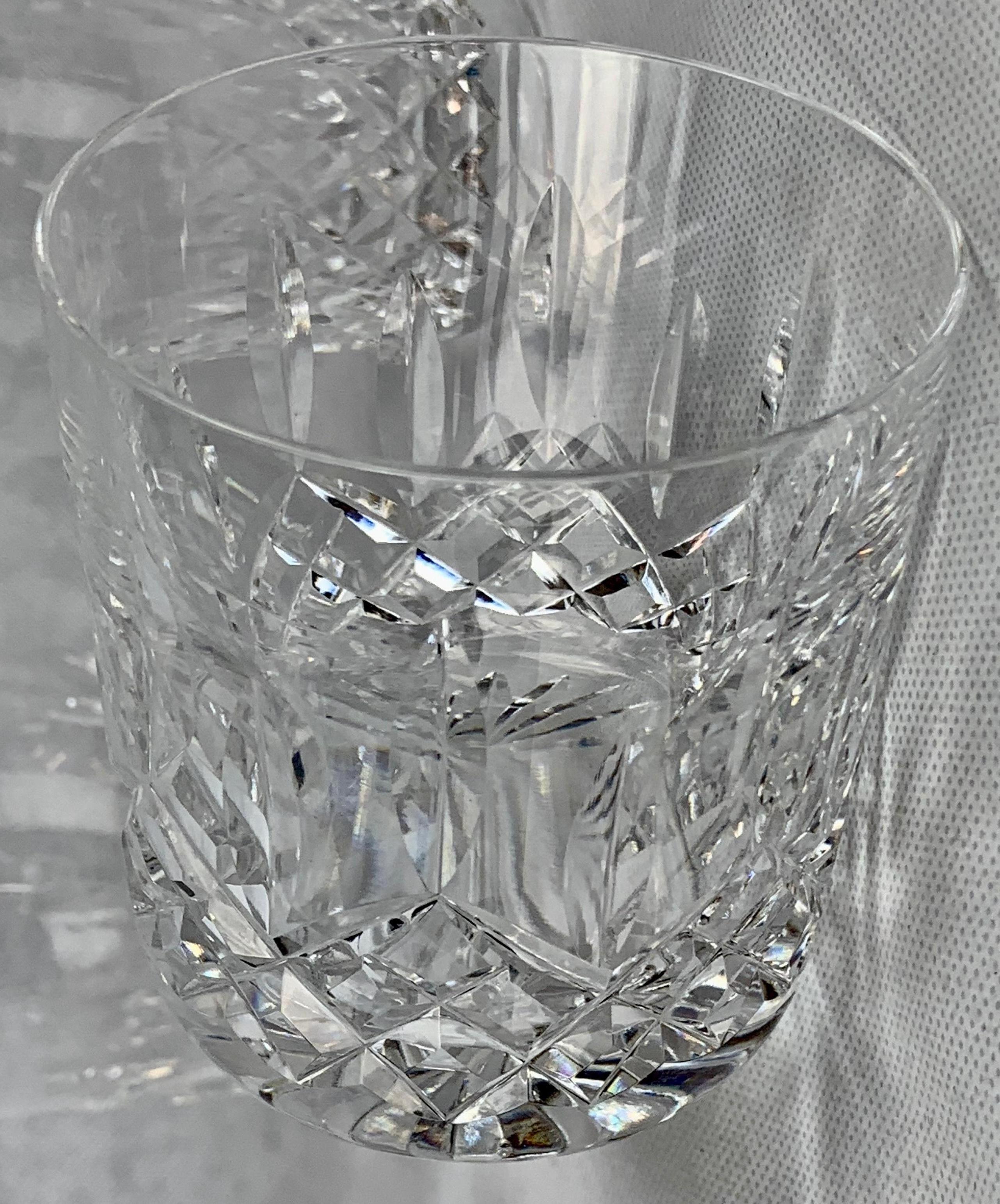 Hand-Crafted   Set of Four Old Fashioned Cut Crystal Glasses by Waterford in Pattern Lismore 