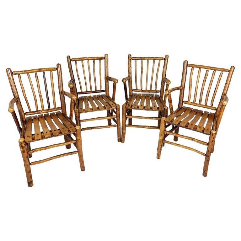 Set of Four Old Hickory Dining Chairs For Sale at 1stDibs