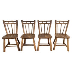 Set of Four Old Hickory Plain Spindle Back Chairs
