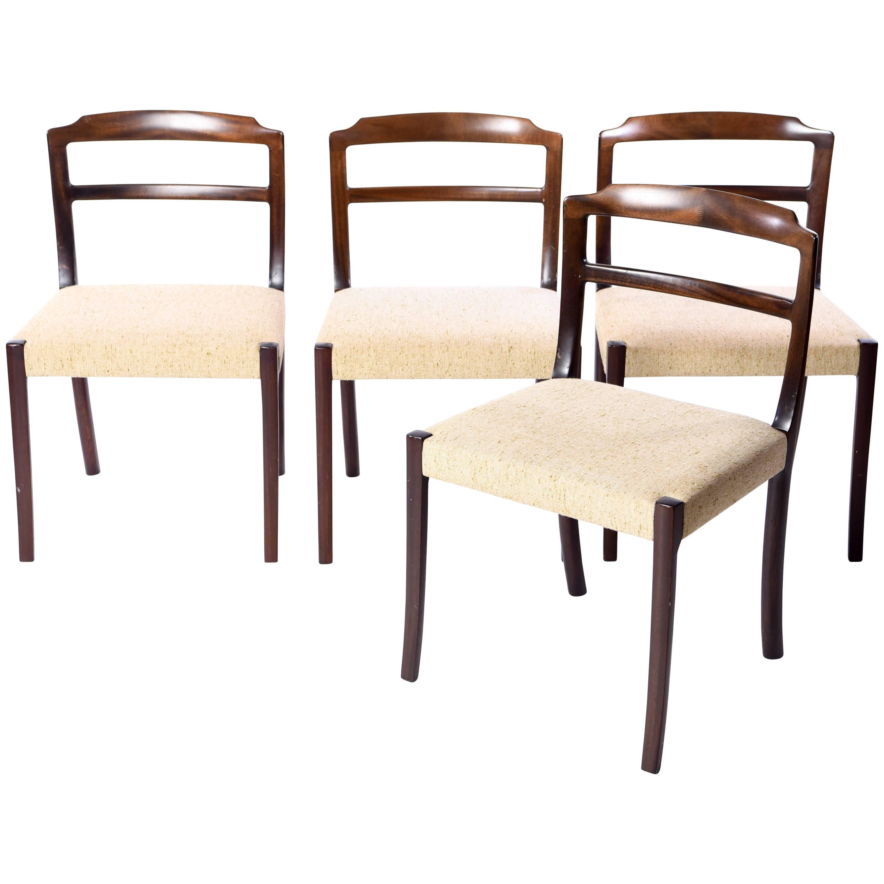 Set of Four Ole Wanscher Style Mahogany Side Chairs