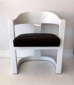 Set of Four Onassis White Lacquer Chairs by Karl Springer