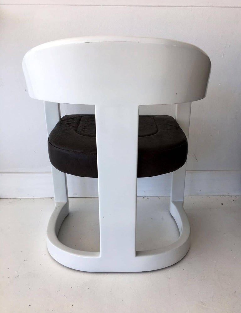 American Set of Four Onassis White Lacquer Chairs by Karl Springer For Sale