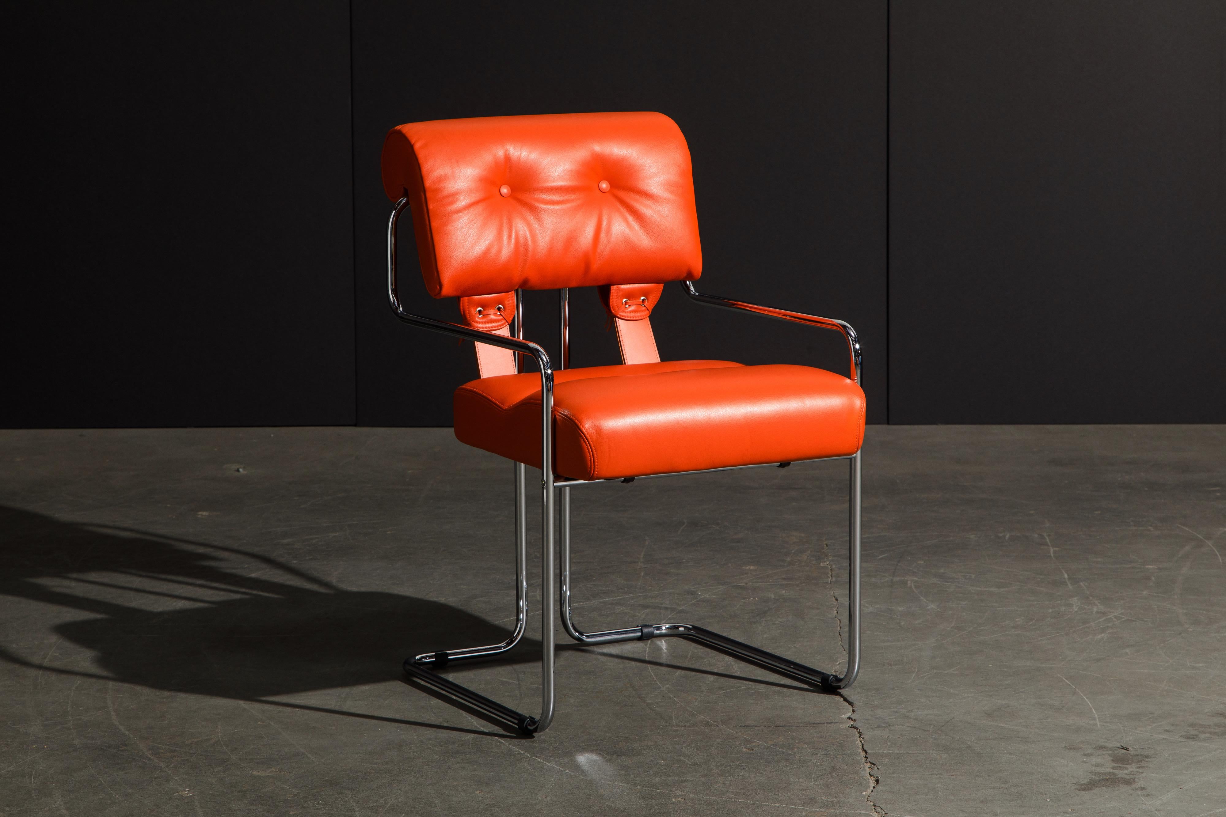 orange leather chairs