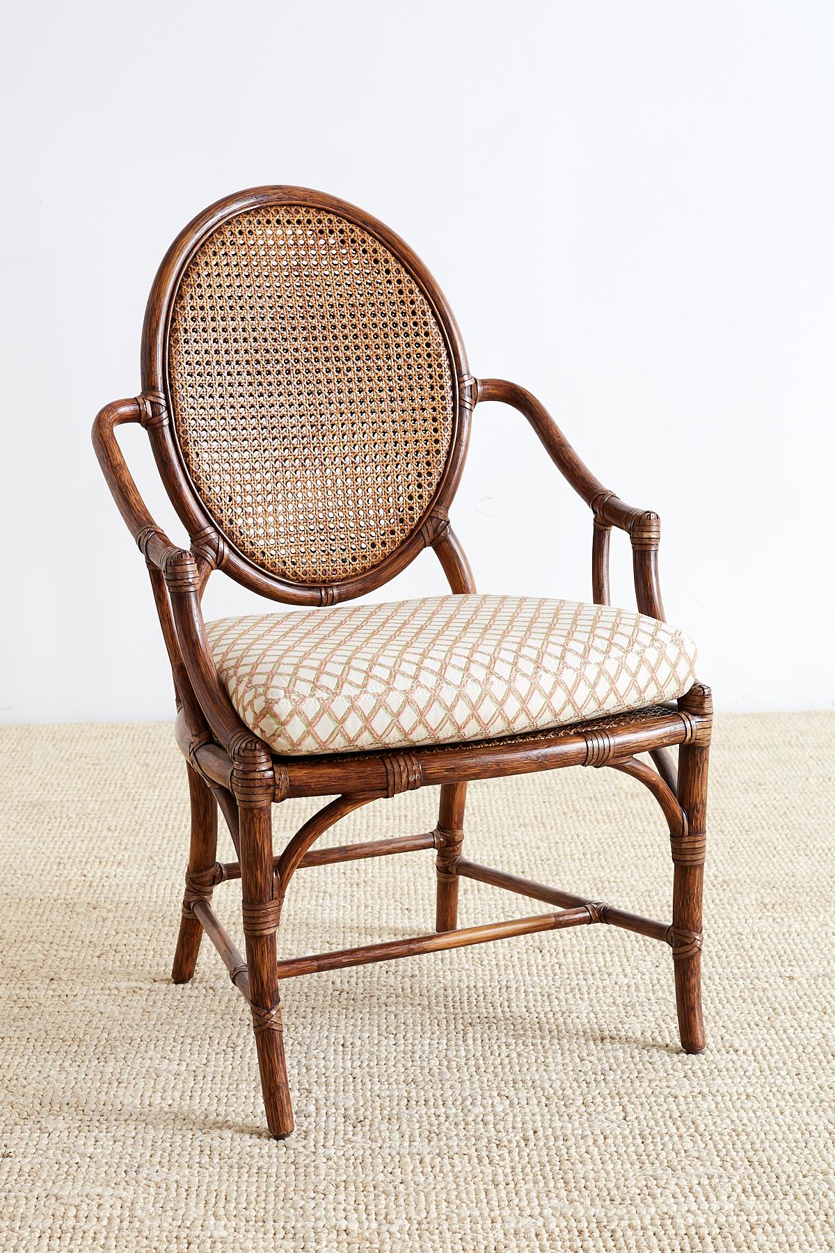 20th Century Set of Four Organic Modern Rattan Armchairs by McGuire