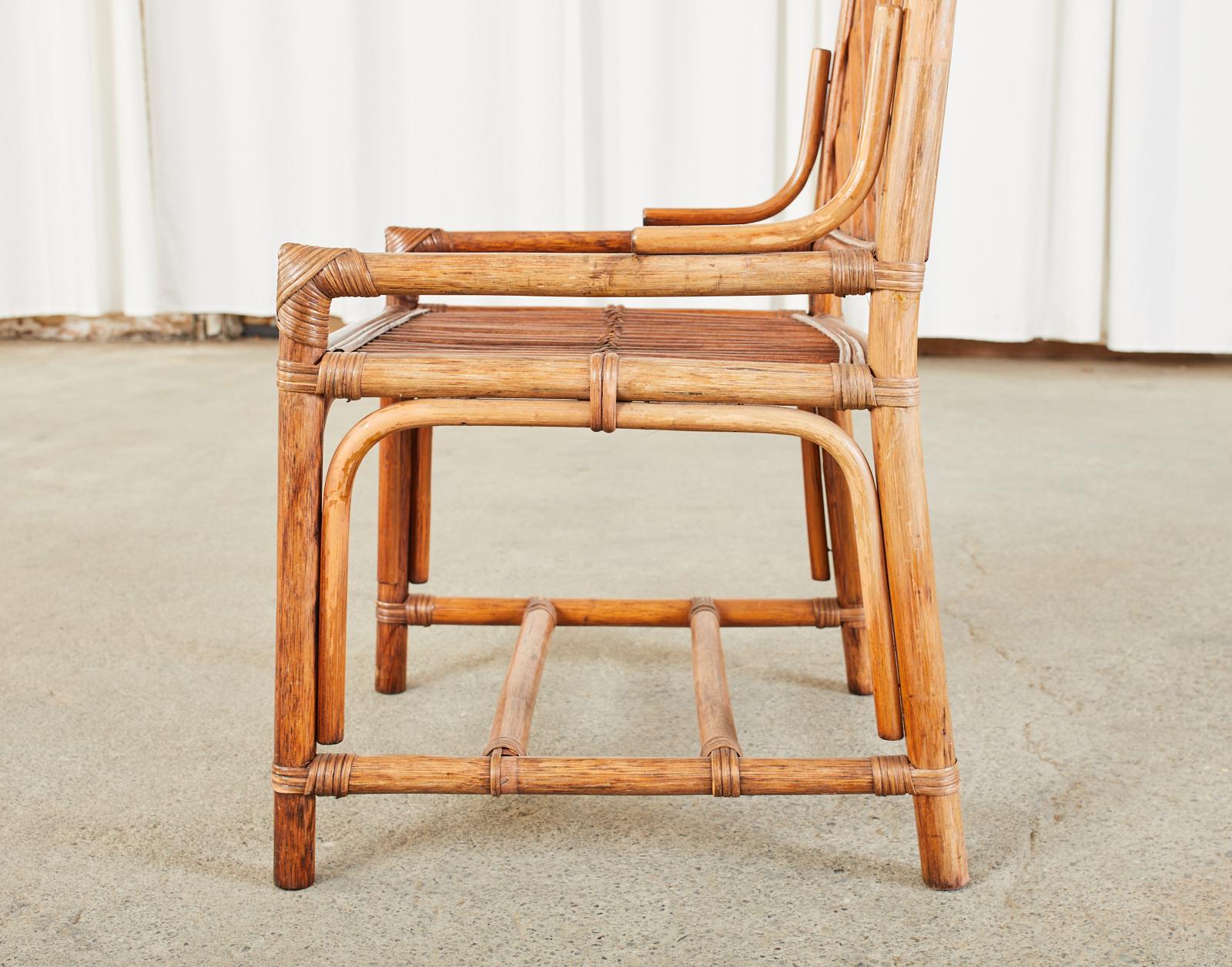 Set of Four Organic Modern Rattan Wicker Dining Chairs 5