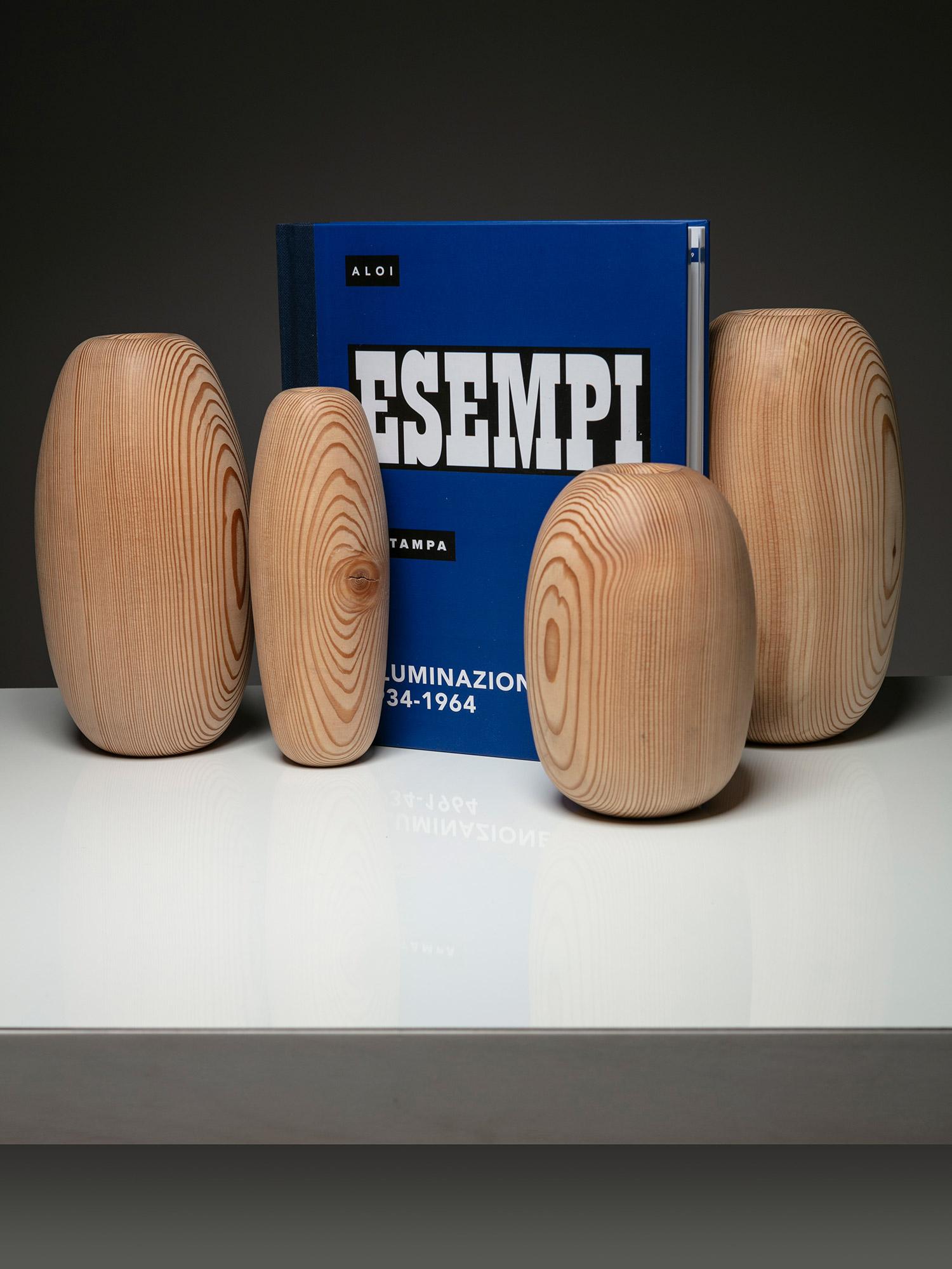 Set of Four Organic Shaped Solid Larch Wood Vases, Italy, 1980s For Sale 2