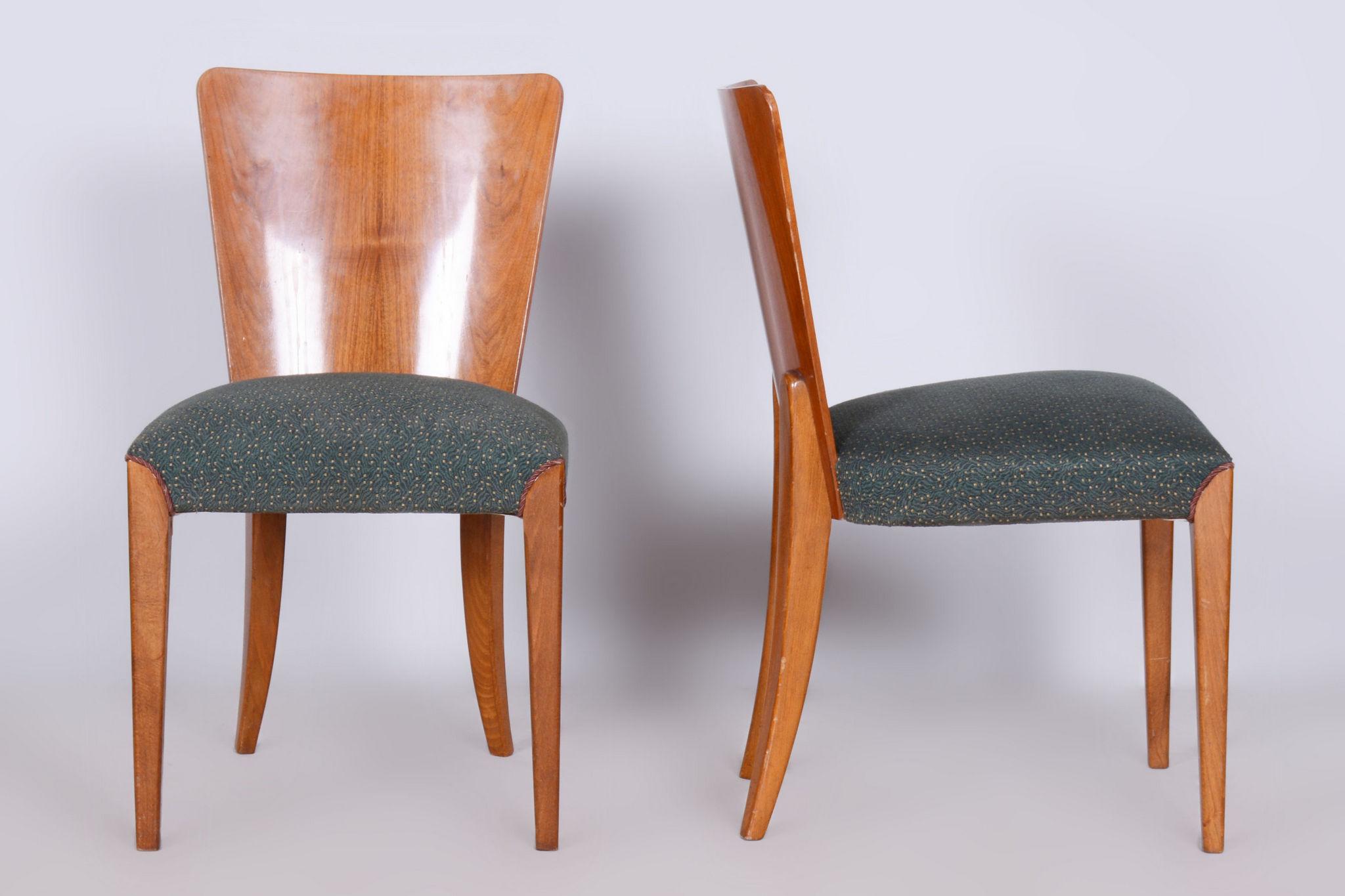 Mid-20th Century Set of Four Original ArtDeco Chairs, Halabala, UP Zavody, Beech, Czechia, 1940s For Sale