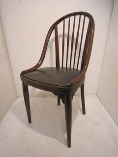 Set aus vier Original Thonet Buchenholzstühlen