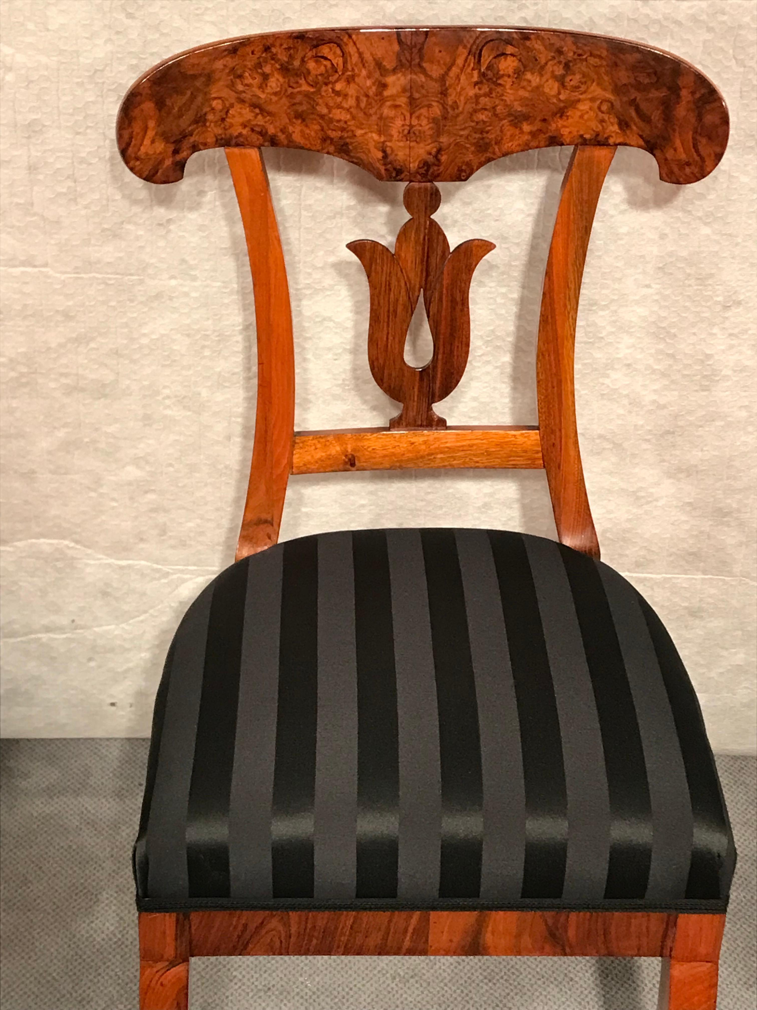 German Set of Four Original Biedermeier Chairs, 1820