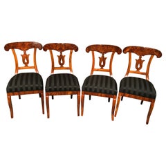Antique Set of Four Original Biedermeier Chairs, 1820