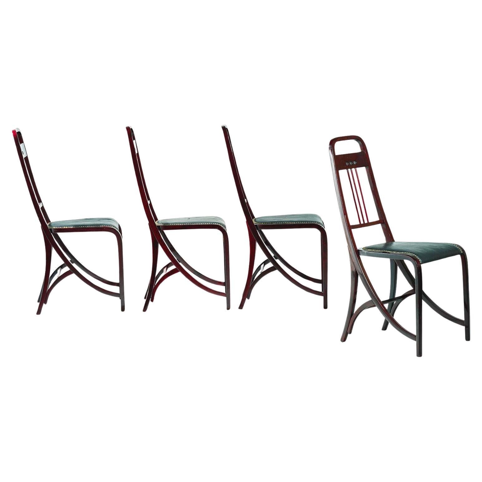 Set of four original chairs #511 from 1904, Gebrüder Thonet