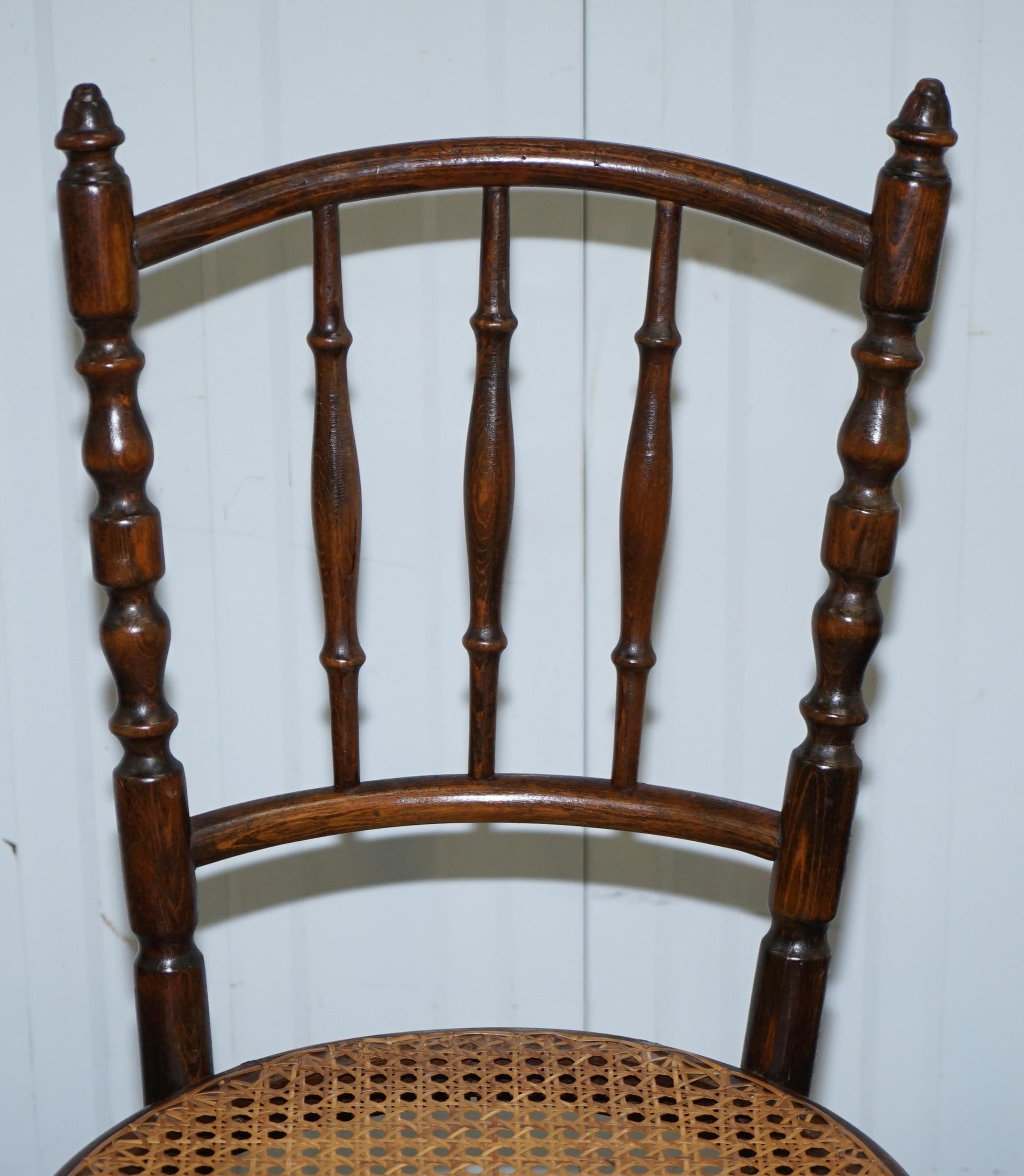 Hand-Crafted Set of Four Original circa 1880 Victorian Thonet Fiscel Dining Chairs Rattan