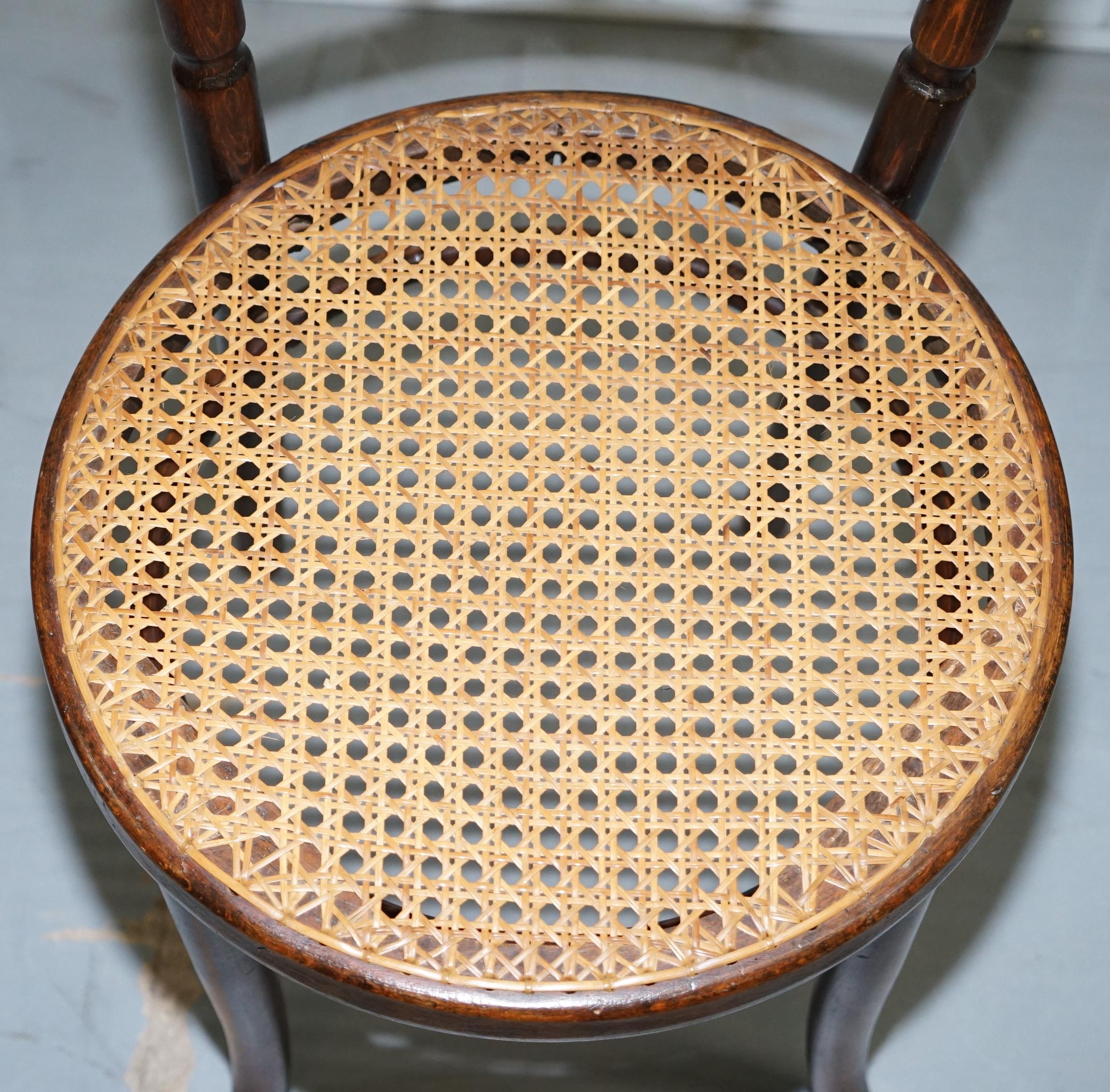 Late 19th Century Set of Four Original circa 1880 Victorian Thonet Fiscel Dining Chairs Rattan