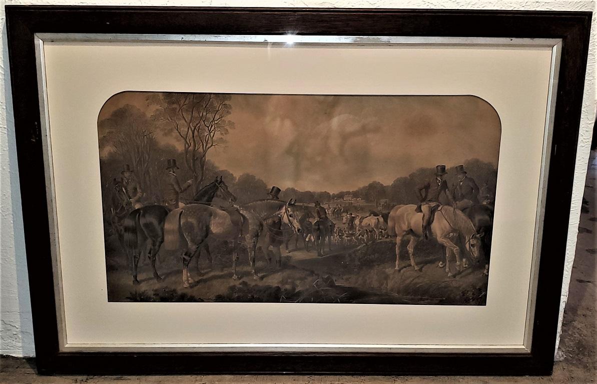 High Victorian Set of Four Original Engravings of Hunting Scenes by John Frederick Herring Snr For Sale
