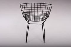 Set of Four Original Harry Bertoia for Knoll Black Wire Side Chairs, circa 1960