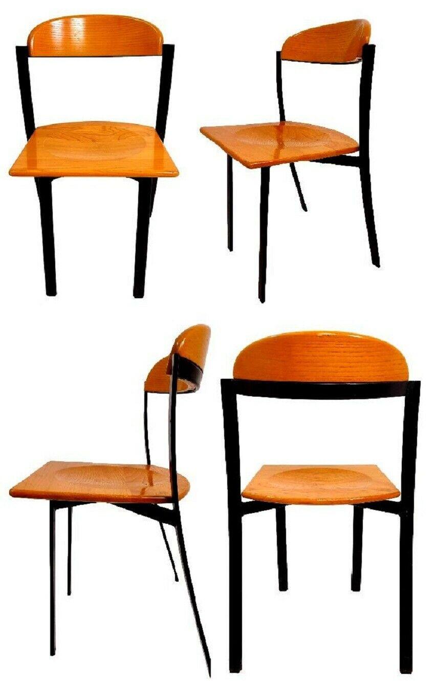Set of Four Original Italian Design Chairs, 1970s For Sale 1