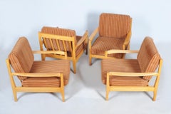 Set of Four Original Mid-Century Armchairs, by Jitona Soběslav, Czech. 1960s
