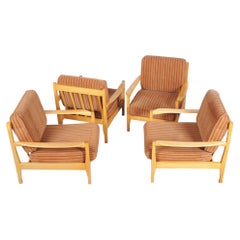 Set of Four Original Mid-Century Armchairs, by Jitona Soběslav, Czech. 1960s