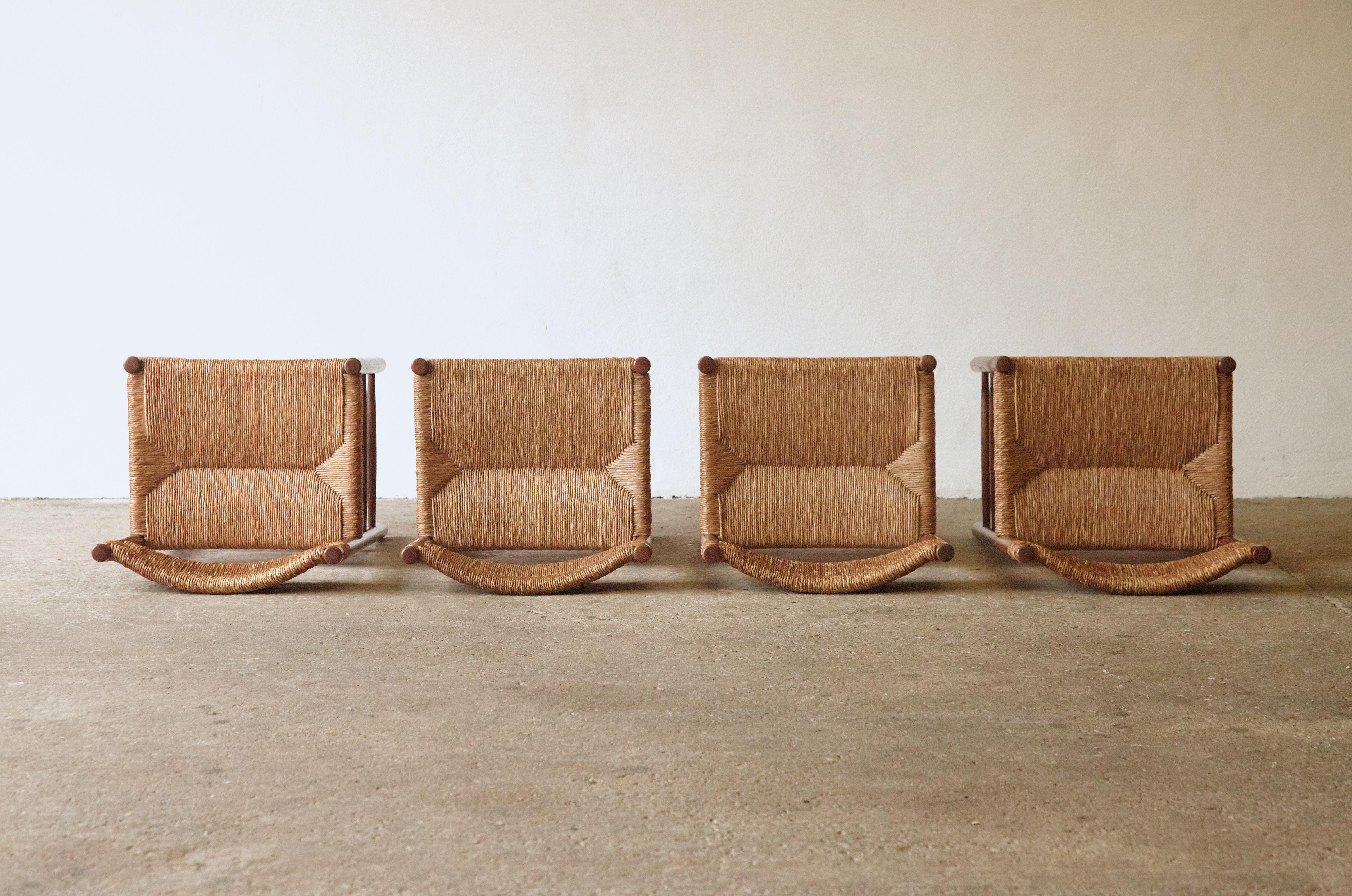 Set of Four Original Robert Sentou Dordogne Chairs, France, 1960s 5