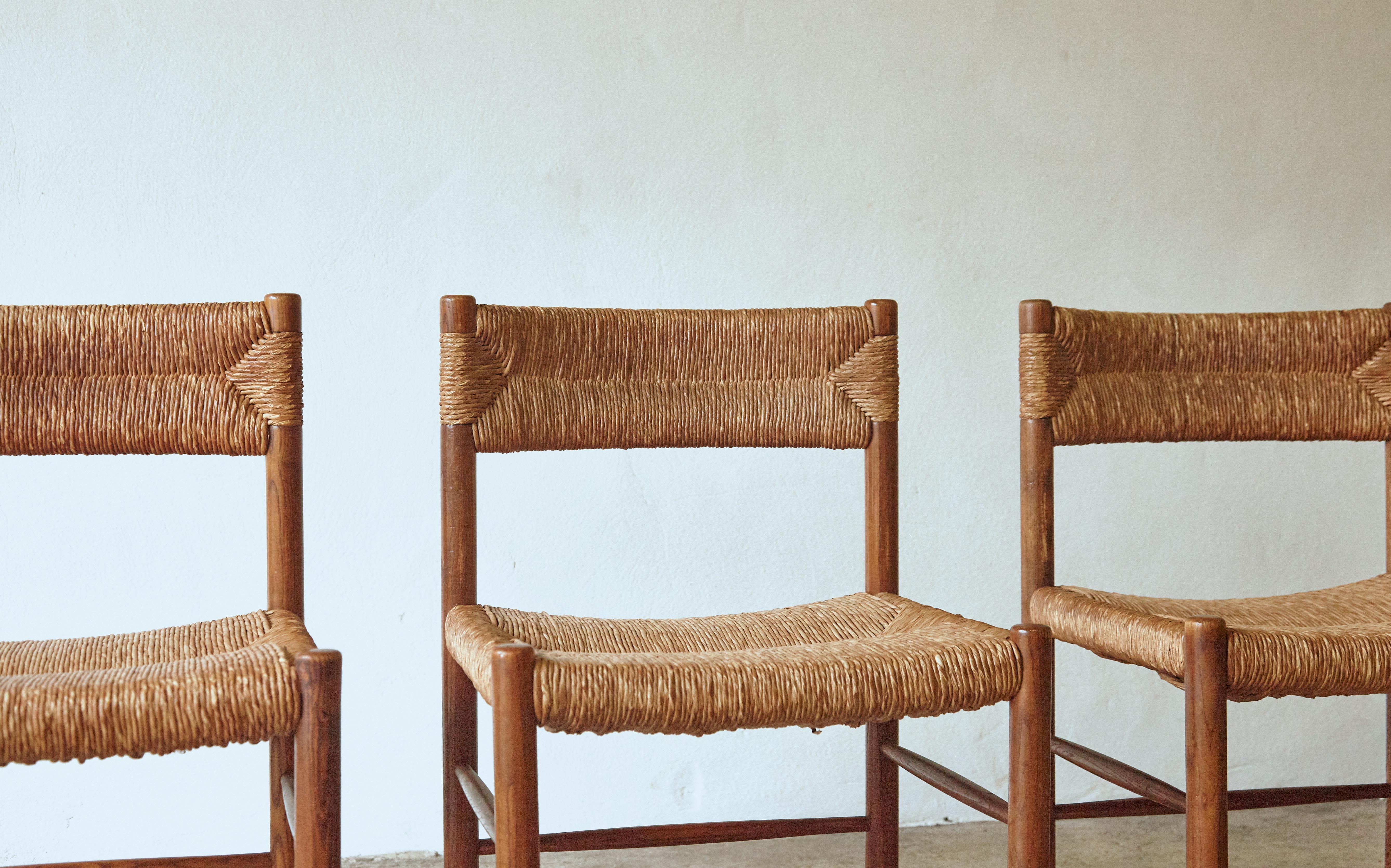 Set of Four Original Robert Sentou Dordogne Chairs, France, 1960s 1