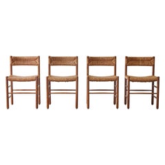 Ensemble de quatre chaises originales Robert Sentou Dordogne:: France:: 1960