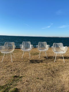 Juego de cuatro sillones originales Russell Woodard Sculptura Blanco