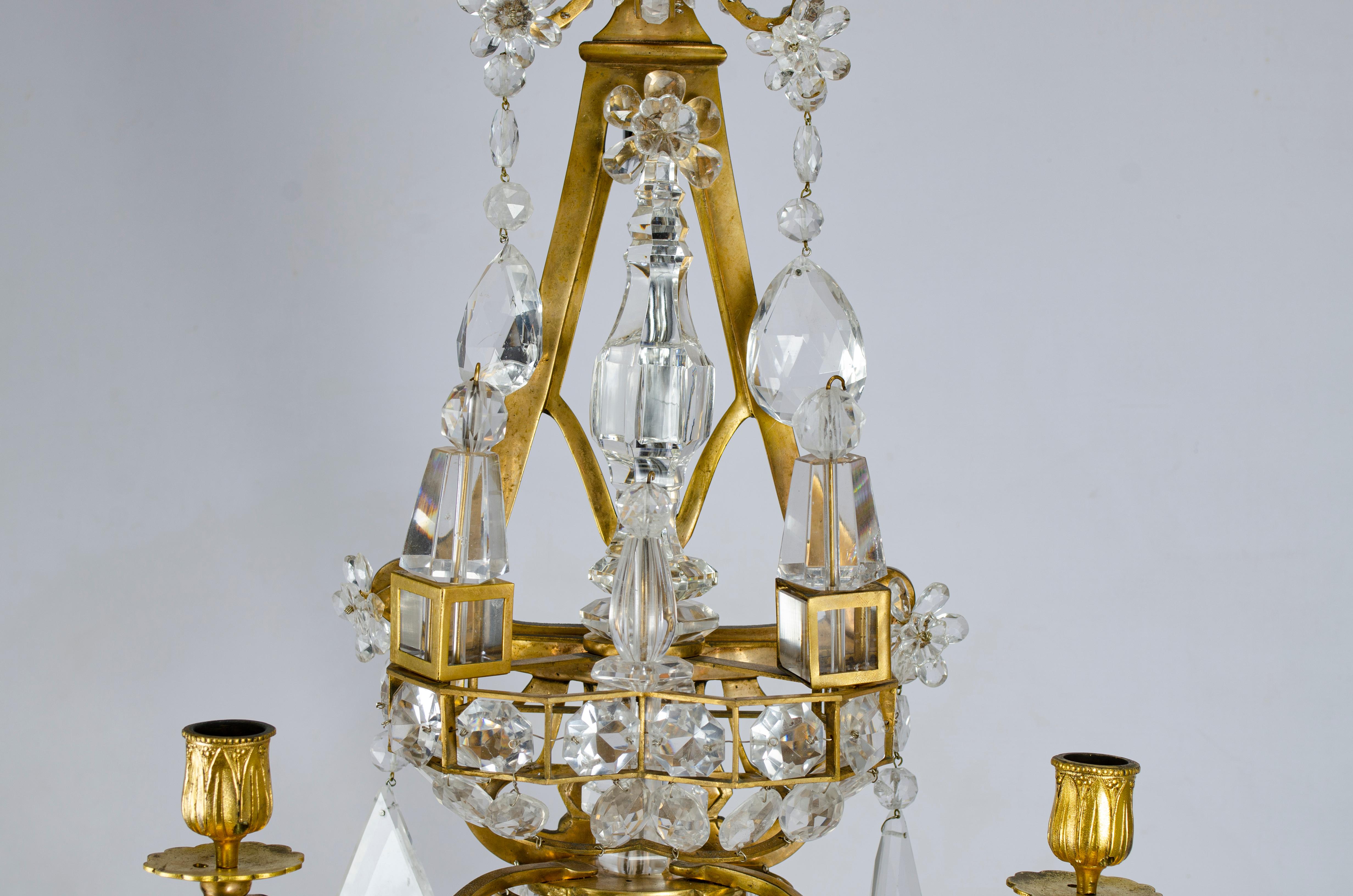 Set of Four Ormolú and Rock Crystal Wall Appliques In Good Condition For Sale In Ciudad Autónoma Buenos Aires, AR