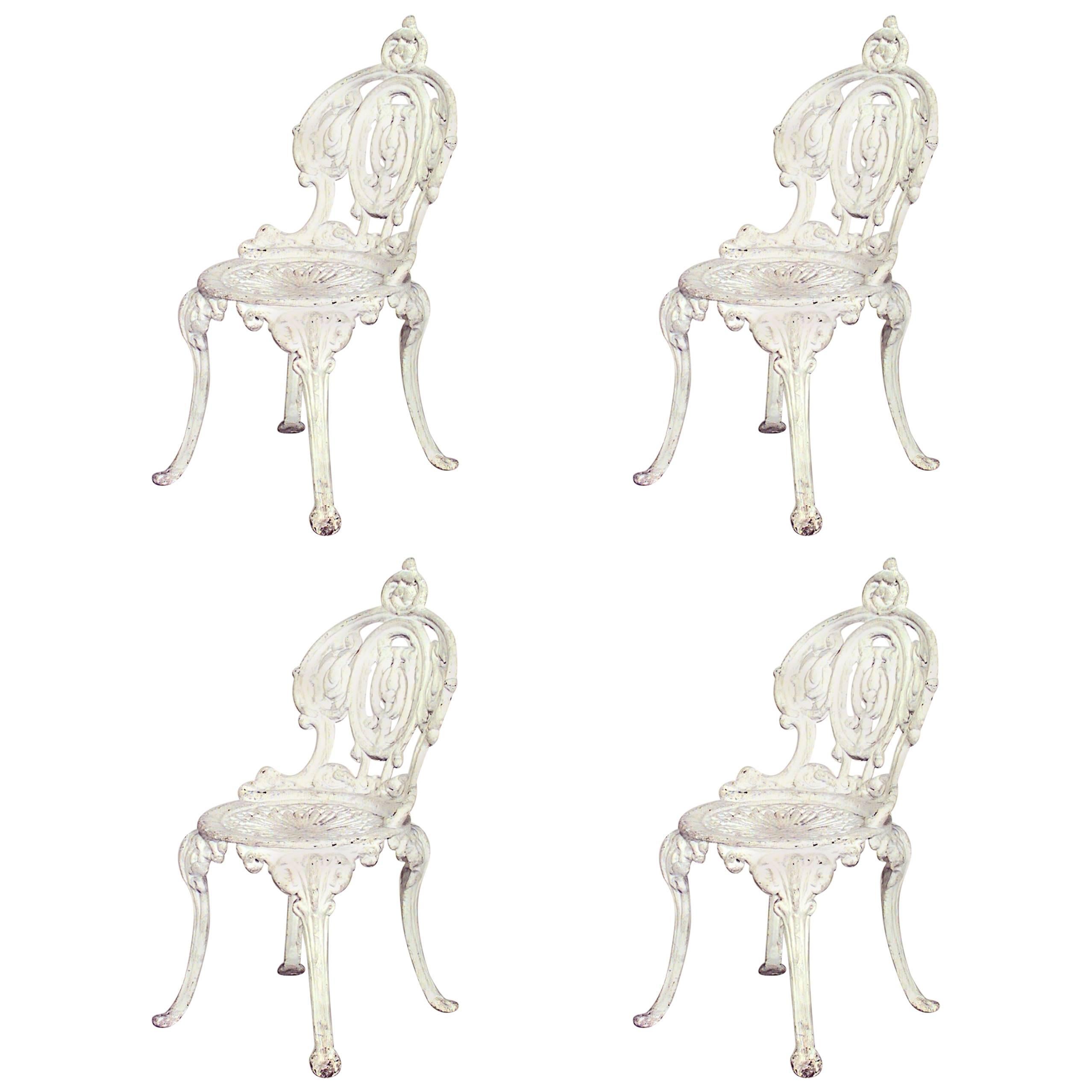 Set of Four Outdoor American Victorian Side Chairs