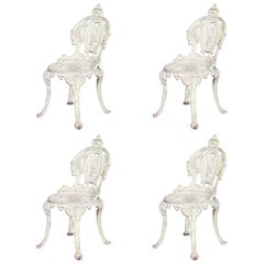 Set of Four Outdoor American Victorian Side Chairs