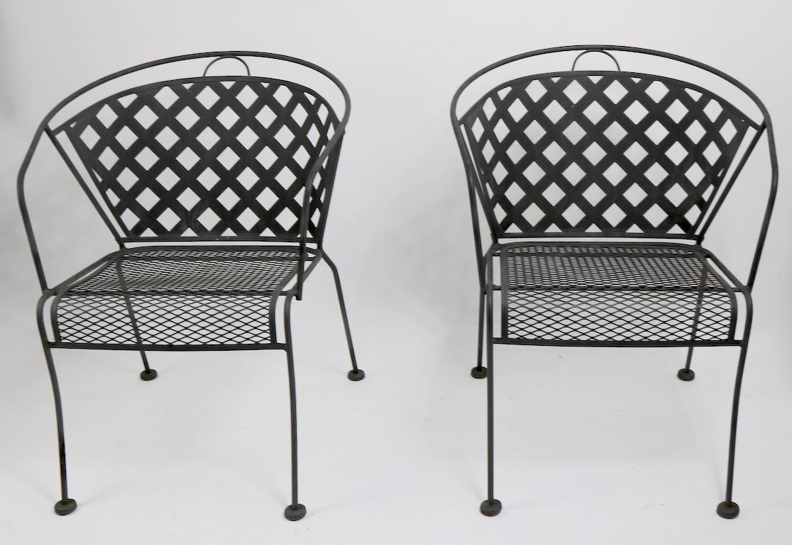 Set of Four Outdoor Chairs Attributed to Woodard 9