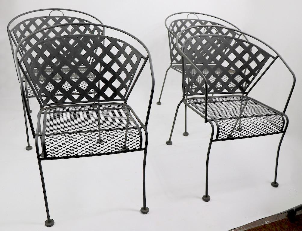 Set of Four Outdoor Chairs Attributed to Woodard 10